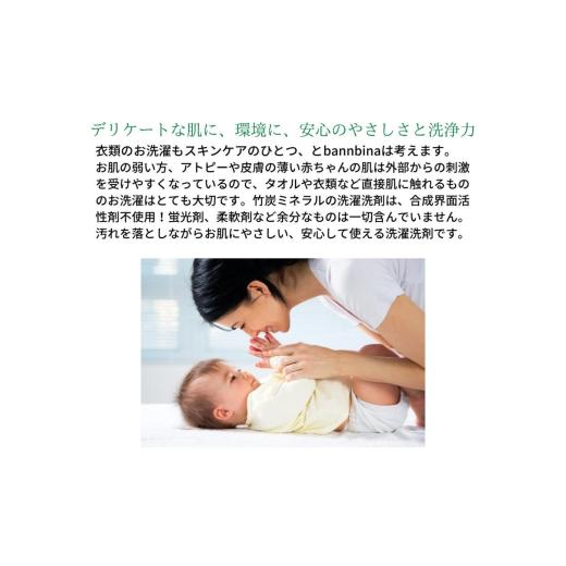 ふるさと納税 雑貨・日用品 山口県 宇部市 洗剤 bambina 竹ふわり 竹炭ミネラル 洗濯洗剤 1000ml×２本 ポンプ付き 定期便（6カ月お届け） 洗剤 せんざい セン…の画像