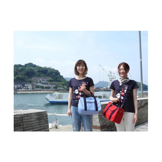 ふるさと納税 カバン トートバッグ 広島県 尾道市 miniーKOGU (A4・ファスナー開閉）水色／紺　2WAY［尾道 帆布鞄 彩工房］ 尾道 はんぷ バッグ トートバッグ …の画像