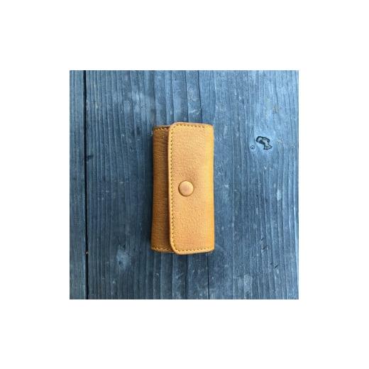 ふるさと納税 小物 広島県 東広島市 広島ジビエレザー鹿革コンパクトキーケース 02キャメル キャメル