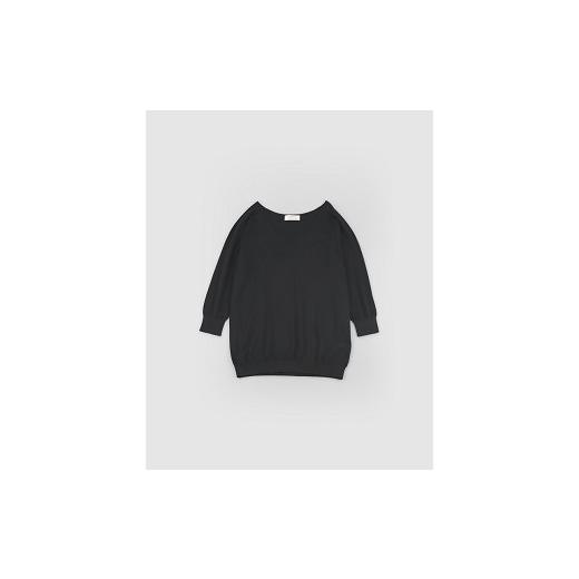 ふるさと納税 服 女 山梨県 市川三郷町 レディス　シルクインナー　Vネック　七分袖（Mサイズ）ブラック 5839-9685 ブラックの画像