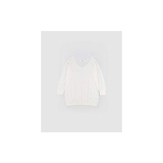 ふるさと納税 服 女 山梨県 市川三郷町 レディス　シルクインナー　Vネック　七分袖（Lサイズ）ナチュラル 5839-9686 ナチュラルの画像