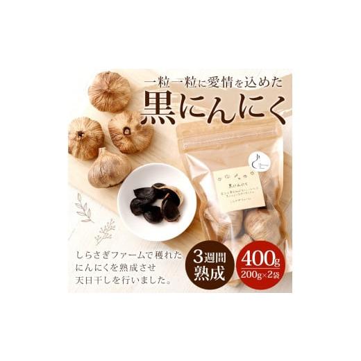 ふるさと納税 熊本県 熊本市 しらさぎファームの黒にんにく 400g ポリフェノール アミノ酸 ニンニク にんにく ガーリック 熟成 天日干し 野菜 トッピング 健康