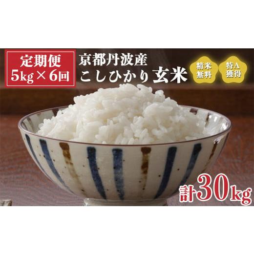 ふるさと納税 京都府 亀岡市 [定期便]米 令和5年産 京都 丹波産 こしひかり 玄米 5kg×6回 計30kg|5つ星お米マイスター 厳選 受注精米可 隔月発送も可 ※…