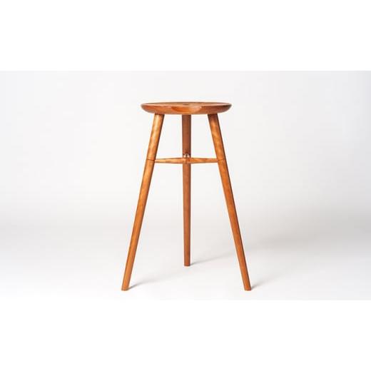 ふるさと納税 長野県 富士見町 木工yamagen Crescent stool[cherry][スツール 椅子 無垢 木 チェリー]