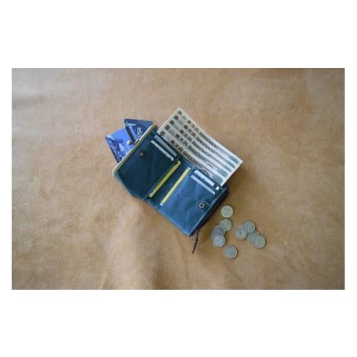 ふるさと納税 財布 京都府 綾部市 がまぐち2つ折り財布 タバコ×オルテンシア 高級イタリアンレザー使用 がまぐち2つ折り がま口財布 財布 二つ折り イタリア…の画像