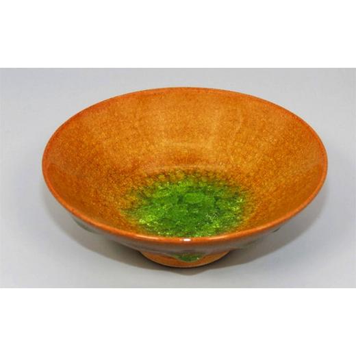 ふるさと納税 陶磁器・漆器・ガラス 岡山県 瀬戸内市 虫明焼 灰釉彩貫入盃 黄緑（黒井博史 作） No.5735-1347の画像
