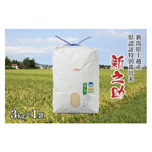 ふるさと納税 米 新潟県 上越市 令和7年産/新潟県上越産ブランド米「新潟県認証特別栽培米・新之助」精米3kg