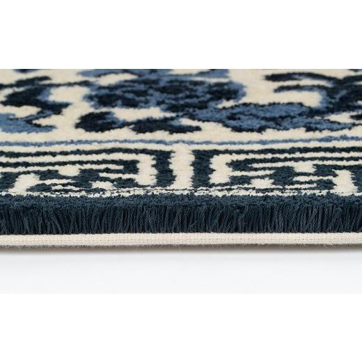 ふるさと納税 織物・繊維品 佐賀県 佐賀市 鍋島緞通 手刺繍 鍋島蔓牡丹縁まんじ文／原糸地 70×120cm：C510-004の画像