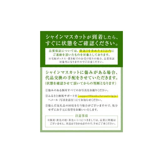 ふるさと納税 山梨県 甲州市 甲州市産 シャインマスカット 秀等品 3〜5房 約1.8kg 【2024年発送】（HNT）C-411｜furusatochoice｜07