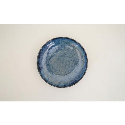 ふるさと納税 食器・グラス 皿 岐阜県 土岐市 美濃焼 紺碧 菊型19cm皿