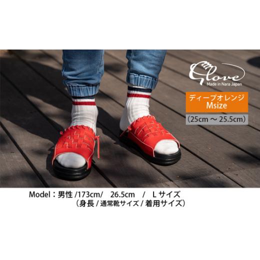 ふるさと納税 ファッション スリッパ 奈良県 御所市 Glove グローブサンダル （ディープオレンジ） Mサイズ ／ サカガワ 履物 野球グローブ 手作り 奈良県 御…_5