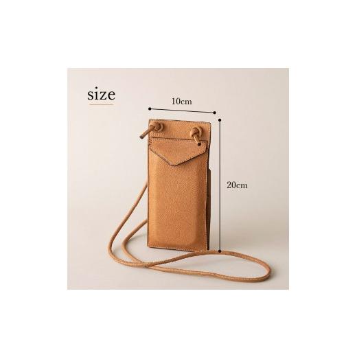 ふるさと納税 カバン ショルダーバッグ 山梨県 北杜市 ENVELOPE（野生鹿革のスマートフォン ミニショルダーバッグ）BK（ブラック) BK（ブラック）の画像