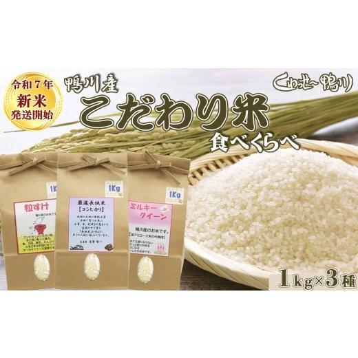 ふるさと納税 米 コシヒカリ 千葉県 鴨川市 [令和7年産 新米] くわっせ〜鴨川 鴨川産 厳選『こだわり米』精米1kg×3種[コシヒカリ・粒すけ・ミルキーク…