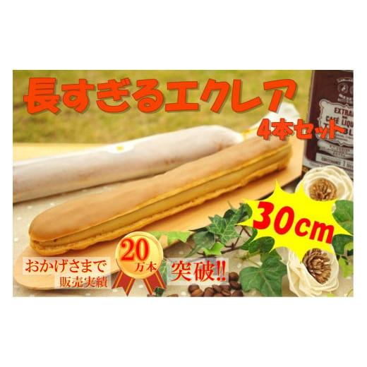 通販のお買物 ふるさと納税 大分県 別府市 長すぎるエクレア　30ｃｍ×４本　【店頭売上No.1大人気スイーツ】