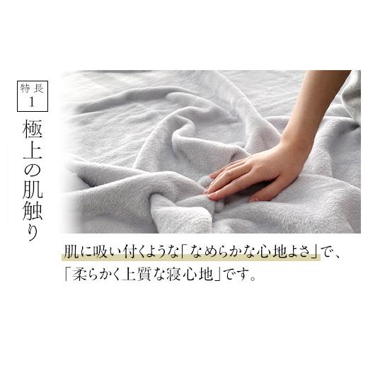 ふるさと納税 タオル・寝具 毛布 大阪府 泉大津市 ザ・毛布「プレミアム シルク」グレー ダブル 180×200cm シルク毛布 (上質な絹・silkを使った 掛け布団 ブ…の画像