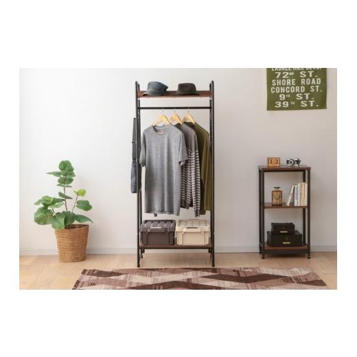 ふるさと納税 家具 収納家具 宮城県 角田市 ハンガーラック 1段 スタイルハンガー 2WAYタイプ プレミアム 棚板・メッシュパネル付き アイリスオーヤマ 衣類収…の画像