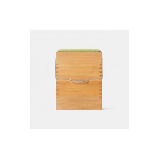 ふるさと納税 木工品・竹工品 北海道 東川町 バケツ箱02/蓋タイプ(カラー:グリーン) グリーン