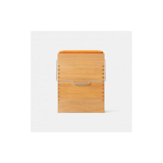 ふるさと納税 木工品・竹工品 北海道 東川町 バケツ箱02/蓋タイプ(カラー:オレンジ) オレンジ