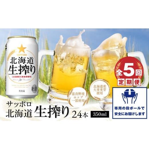 ふるさと納税 ビール 北海道 恵庭市 『定期便：全5回』北海道生搾り350ml×24本 300080231905の画像