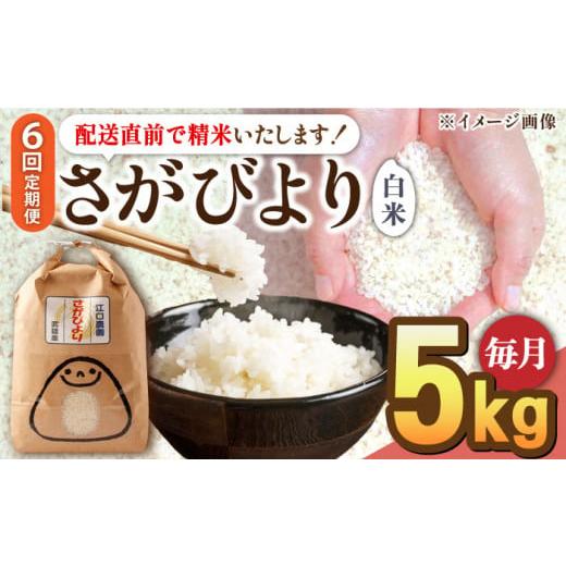 ふるさと納税 佐賀県 武雄市 [6回定期便]令和5年産 さがびより 5kg 配送指定可 配送前精米[14年連続特A評価] /江口農園 [UBF007] 米 お米 白米 精米 ブラ…