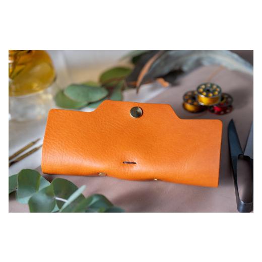 ふるさと納税 小物 奈良県 三宅町 メガネケース(イタリアレザー ネブラスカ):コニャック コニャック