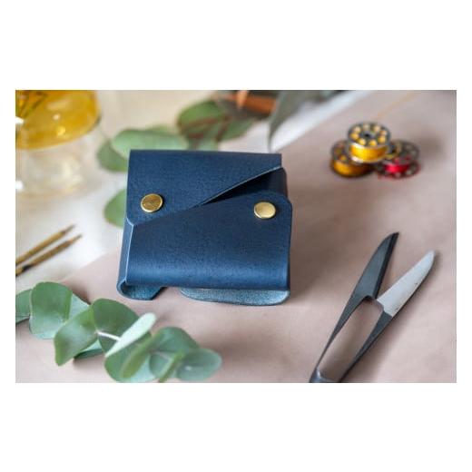 ふるさと納税 小物 奈良県 三宅町 コインケース 小銭入れ(イタリアレザー ネブラスカ):ネイビー ネイビー