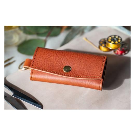 ふるさと納税 小物 奈良県 三宅町 5連キーケース キーリング付き (イタリアレザー ネブラスカ):チョコ チョコ