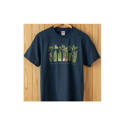 ふるさと納税 服 新潟県 十日町市 0335世界で唯一 着る山菜 山菜図鑑Tシャツ・インディゴ Lサイズ Lサイズ