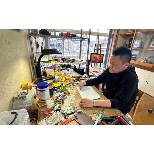 ふるさと納税 雑貨・日用品 絵画 福島県 伊達市 寄附者と作るオリジナルアート アクリルガラス絵制作 （木製額装込み） YOICHI-RON アート 絵画 作品 F20C-666_2