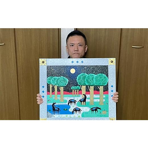 ふるさと納税 雑貨・日用品 絵画 福島県 伊達市 寄附者と作るオリジナルアート アクリルガラス絵制作 （木製額装込み） YOICHI-RON アート 絵画 作品 F20C-666_3