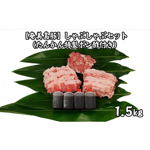 ふるさと納税 豚肉 しゃぶしゃぶ 鹿児島県 龍郷町 奄美島豚 しゃぶしゃぶセット1.5kg(たんかん特製ポン酢付き) 鹿児島県 奄美群島 奄美大島 龍郷町 国産 奄…