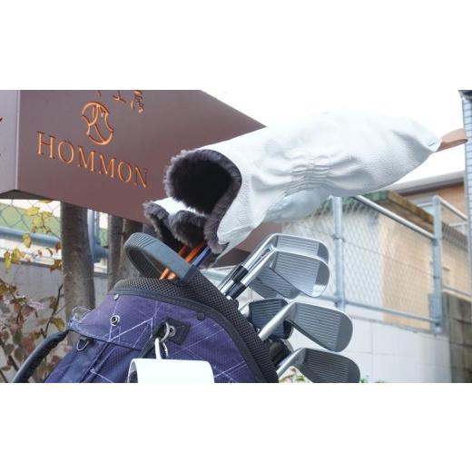 ふるさと納税 ファッション 福岡県 福岡市 博多革工房HOMMONが作ったゴルフドライバー用ヘッドカバー 牛革 ：ブラック ブラックの画像