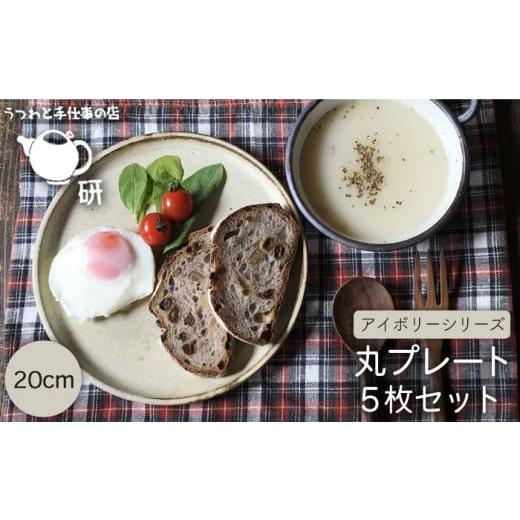 ふるさと納税 食器・グラス 皿 福岡県 糸島市 アイアンブラック 受注生産 20cm 丸 プレート 5枚 セット アイボリー アイアンブラック シリーズ 糸島市 / う…