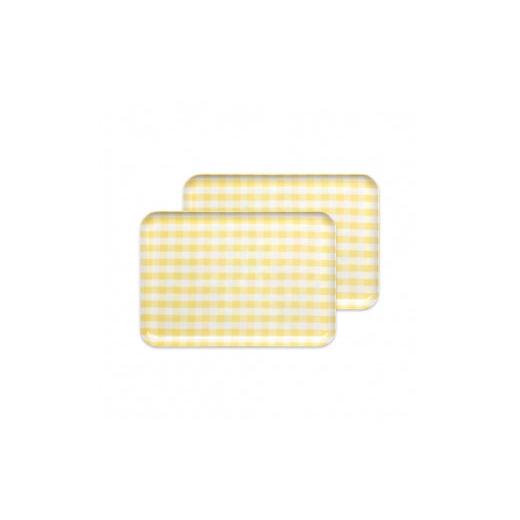 ふるさと納税 雑貨・日用品 和歌山県 海南市 イエロー2枚組 ST ランチョン トレー M 33cm ミルキー チェック タツクラフト Tk76 イエロー2枚組 タツクラフト …