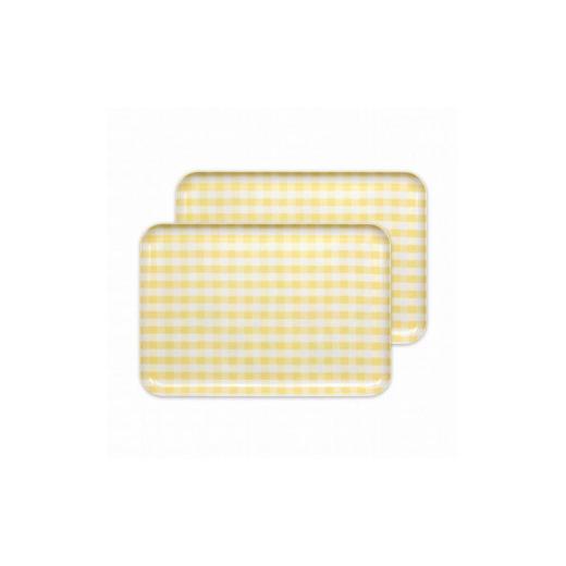 ふるさと納税 雑貨・日用品 和歌山県 海南市 イエロー2枚組 ST ランチョン トレー L 39cm ミルキー チェック タツクラフト Tk99 イエロー2枚組 タツクラフト …