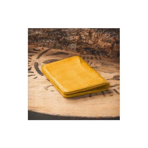 ふるさと納税 小物 岐阜県 大野町 シンプルな革の名刺入れ イエロー イエロー