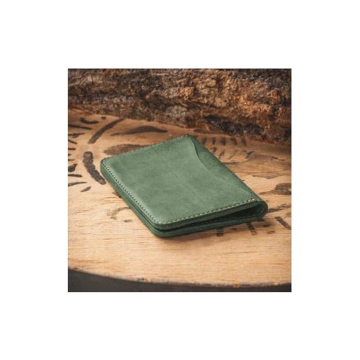 ふるさと納税 小物 岐阜県 大野町 シンプルな革の名刺入れ グリーン グリーン