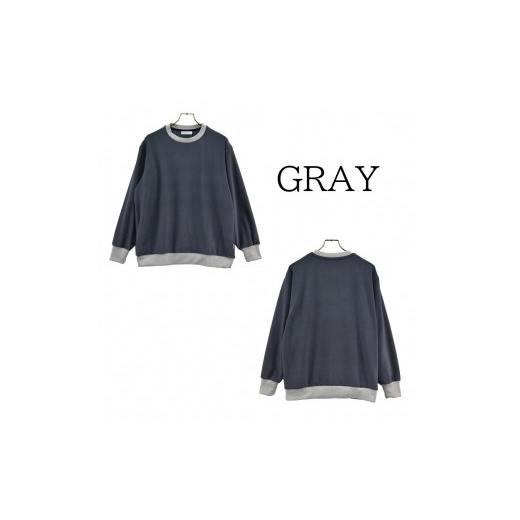 ふるさと納税 服 男 愛媛県 松山市 オーバーサイズ 表起毛の柔らかいスウェット グレー (FL22FW-018M) ( サイズ選択 L ) L