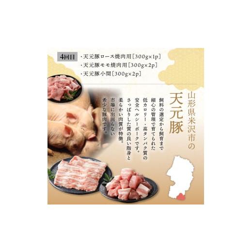 ふるさと納税 豚 仕かける 円錐小体県 米沢市  4ヶ月定期便 豚 天元豚 食べ比べ 全4回 ロース 薔薇 小間 桃 挽き肉 助けになる 小分け 凝結 しゃぶしゃぶ 焼肉 とん…