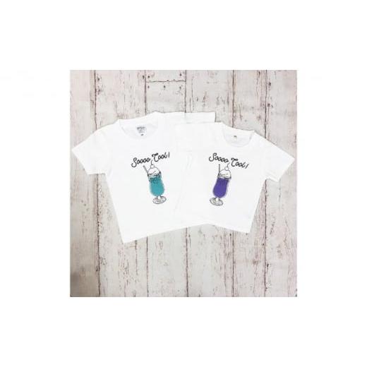 ふるさと納税 服 子ども 神奈川県 逗子市 2人兄弟姉妹でおそろい /クリームソーダ パープル(小)×グリーン(大)/ Tシャツ2枚組ギフトセット( その他サイ…