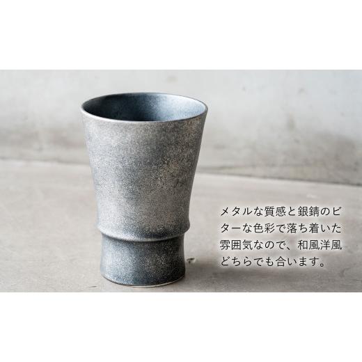 ふるさと納税 雑貨・日用品 グラス 長崎県 佐世保市 G217p 〈平戸嘉祥窯〉銀錆銀河リム付きフリーカップ2個セットの画像