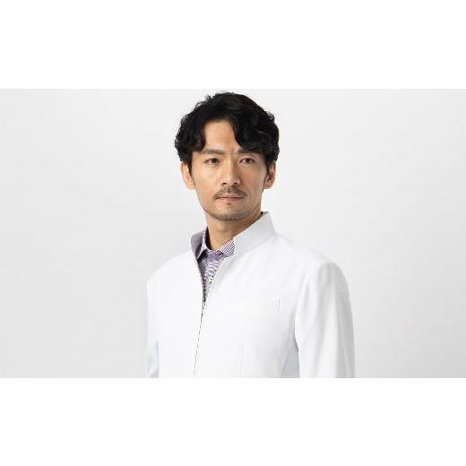 ふるさと納税 服 男 東京都 台東区 レピウスの白衣 メンズ スタンドカラーZIP ショートコート 長袖 ストレッチ素材 / ネーム刺繍付き (サイズ:44サイズ) 44…