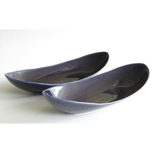 ふるさと納税 食器・グラス 皿 佐賀県 有田町 有田焼 墨ルリペア楕円皿 中 ARITA PORCELAIN LAB アリタポーセリンラボ オーバルボウル カレー皿 パスタ皿 モダ…の画像
