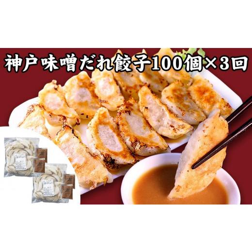 ふるさと納税 惣菜・レトルト 冷凍 兵庫県 神戸市  定期便3ヶ月コース 神戸名物 味噌だれ餃子100個（50個×2パック）×3回_3