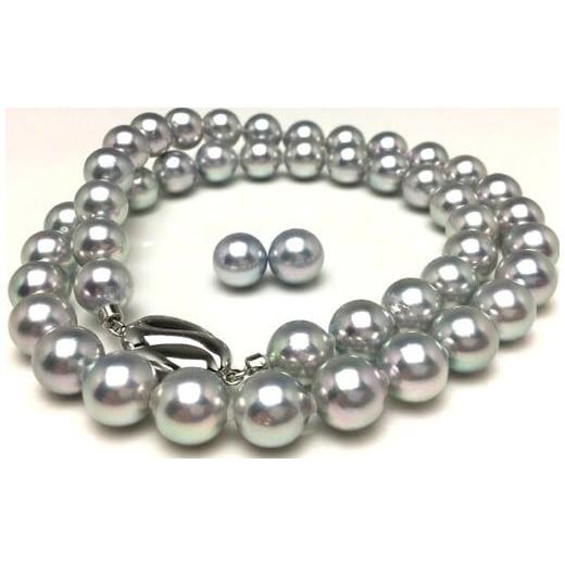 ふるさと納税 ネックレス 三重県 志摩市 老舗の真珠専門店・高品質アコヤ真珠ブルーネックレスセット8.0〜8.5mm(ピアスセット) / あこや ネックレス 真珠…