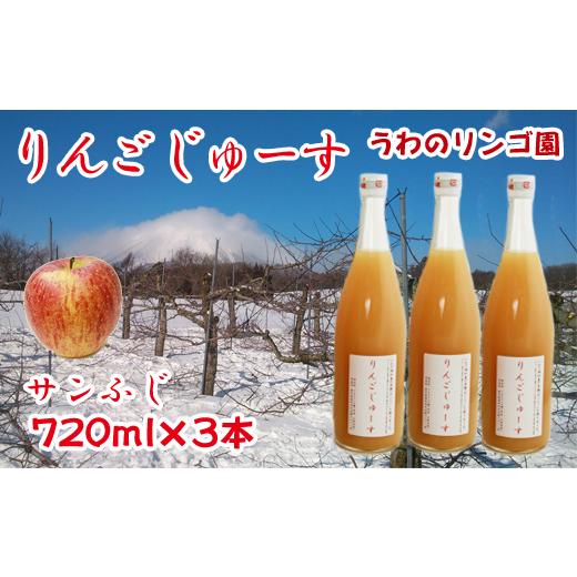 ふるさと納税 果汁飲料 りんご 岩手県 滝沢市 りんごじゅーす 720ml サンふじ 3本 セット うわのリンゴ園 / 完熟 りんご リンゴ 林檎 アップル ジュース リン…