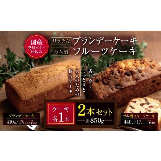 ふるさと納税 ケーキ・カステラ フルーツケーキ 大分県 中津市 国産 発酵バター 仕込みの リッチ な ブランデー ケーキ と ラム酒 フルーツケーキ 2本セット …