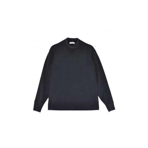 ふるさと納税 服 男 愛媛県 松山市 ブラック 保湿・ストレッチメンズハイネックカットソー(FL22FW-010M) サイズ L サイズ L