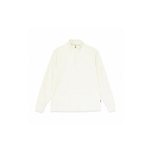 ふるさと納税 服 男 愛媛県 松山市 オフホワイト 柔らかくストレッチ素材のメンズハーフジップカットソー(FL22FW-011M) サイズ L サイズ L