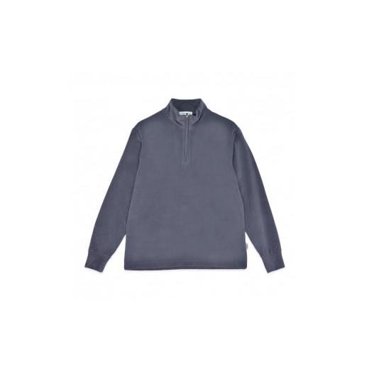 ふるさと納税 服 男 愛媛県 松山市 グレー 柔らかくストレッチ素材のメンズハーフジップカットソー(FL22FW-011M) サイズ M サイズ M